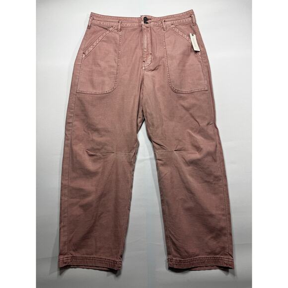 NWT Pilcro by Anthropolgie Women's Pink Barrel Leg Pants - Size 31 (34x26) - Picture 2 of 7